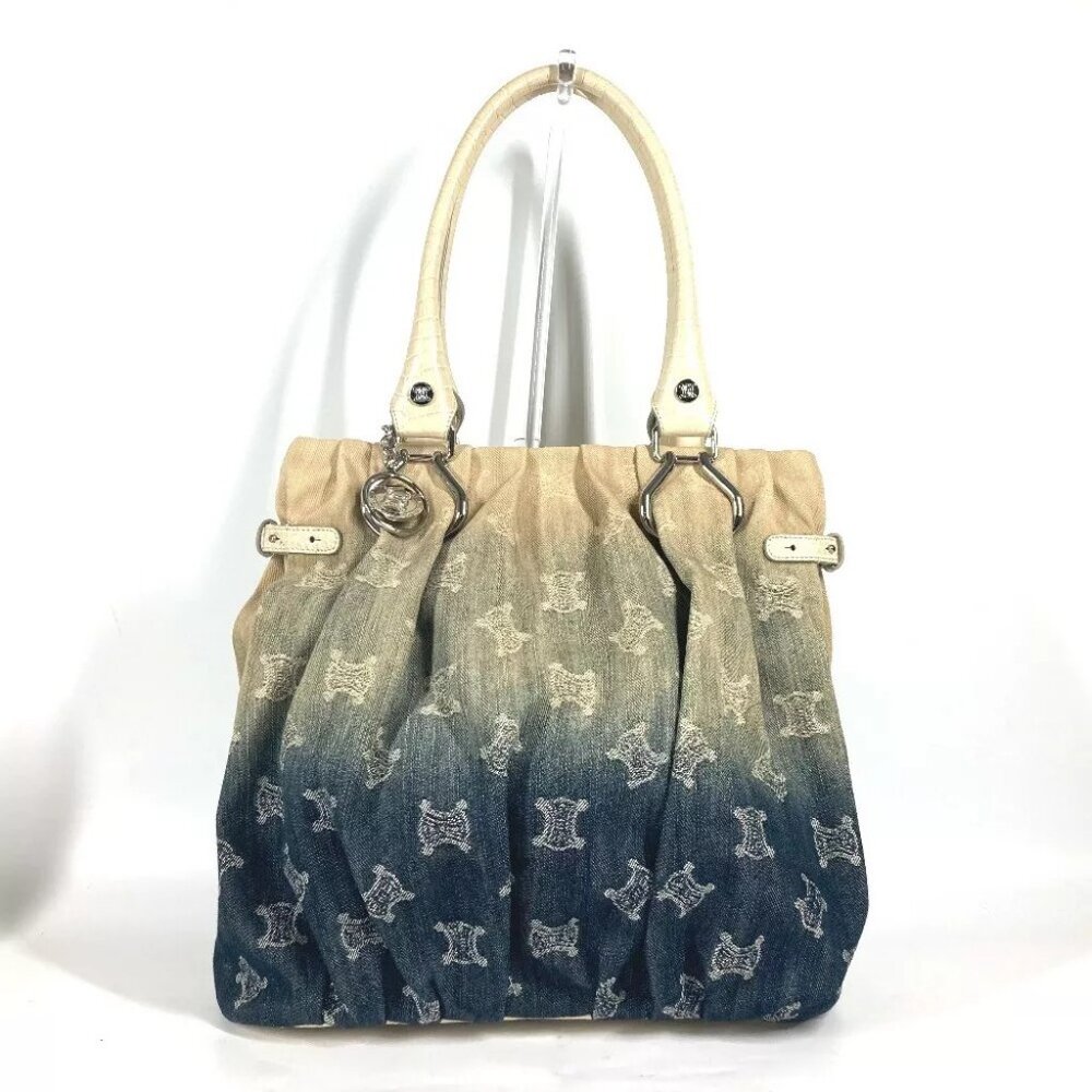 CELINE Macadam Logo Denim Gradient Bag Shoulder Bag Tote Bag